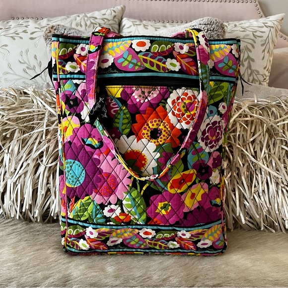 VERA BRADLEY VaVa Bloom 2012 Checkpoint Friendly Laptop Bag Pink Blue Floral Y2K - Picture 1 of 15